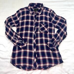 Rails Flannel Shirt Women’s Size M Hunter Blue Red Plaid Button Long Sleeve Top